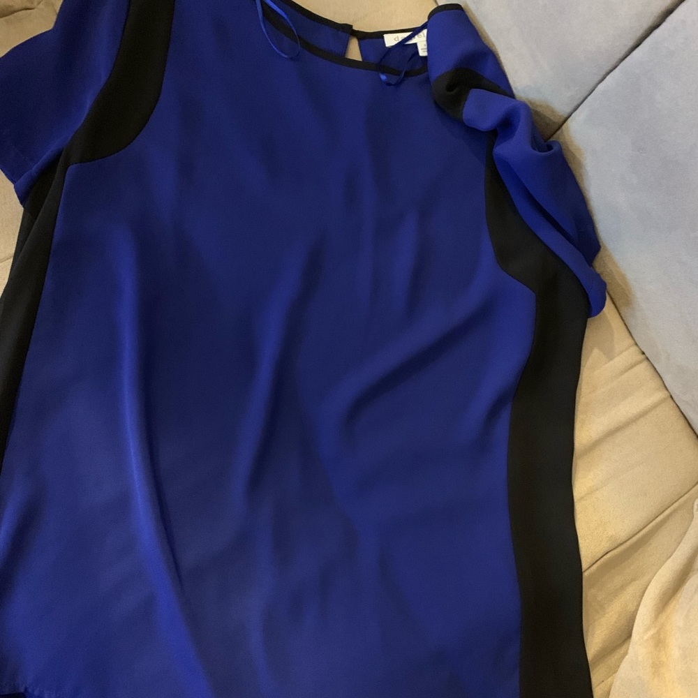 Blue and black blouse